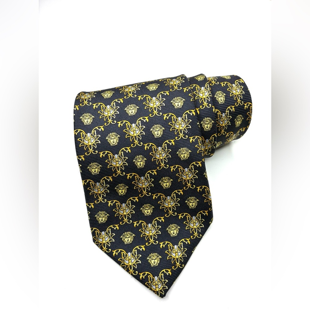 Vintage 90s Gianni Versace Medusa Motif Silk Necktie